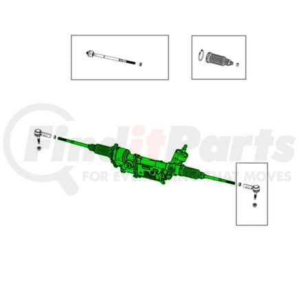 MOPAR 68628858AA Rack and Pinion Assembly - Electric, with Power Steering Pump Module, For 2013-2022 Ram