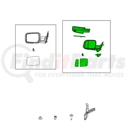 Mopar 68593269AA Door Mirror - Left, For 2022 Ram