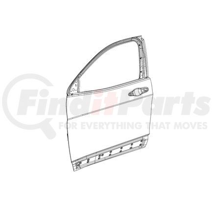 Mopar 68290878AC Door - Front, Right, For 2014-2023 Jeep Cherokee