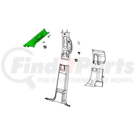 Mopar 7KF751X9AA Body A-Pillar Trim Panel - Left, with Screw Caps, For 2019-2023 Ram