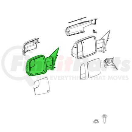Mopar 68610302AA Door Mirror - Right, For 2023 Ram 1500