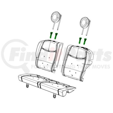 Mopar 1VB87JXWAA Headrest Guide - Locking, For 2012-2019 Fiat 500