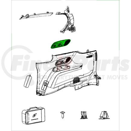 Mopar 5RH90GTVAD Interior Quarter Panel Trim Panel - Right