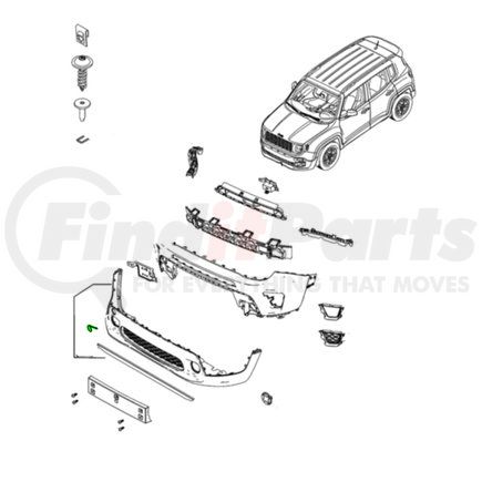 Mopar 5XB48LXHAA Tow Hook Cover - For 2015-2023 Jeep Renegade