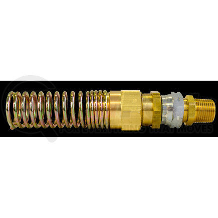 Tectran 1102 Air Brake Air Line Fitting - 3/8 in. I.D Hose, Swivel Type, with Spring Guard