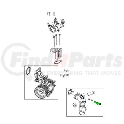 Mopar 06513849AA Engine Water Pump Inlet Bolt - 6-Lobe