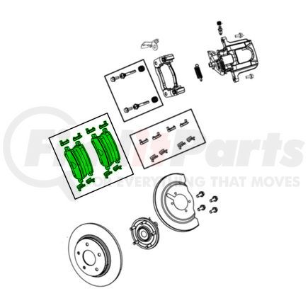 Mopar 2AMV4239AC Disc Brake Pad - Rear