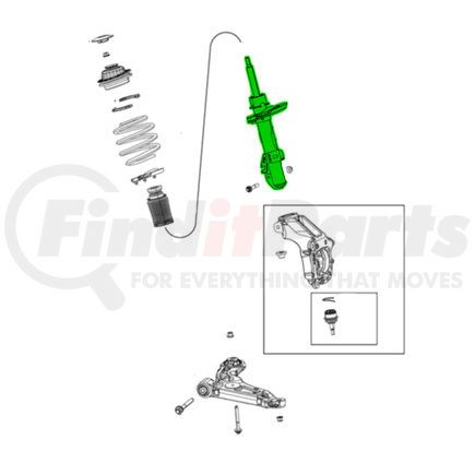 Mopar 5168583AF Suspension Strut - Front, Left, For 2014-2018 Jeep Cherokee