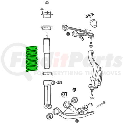 Mopar 52109886AE Coil Spring - Front, Left or Right, for 2007-2012 Dodge Nitro/Jeep Liberty