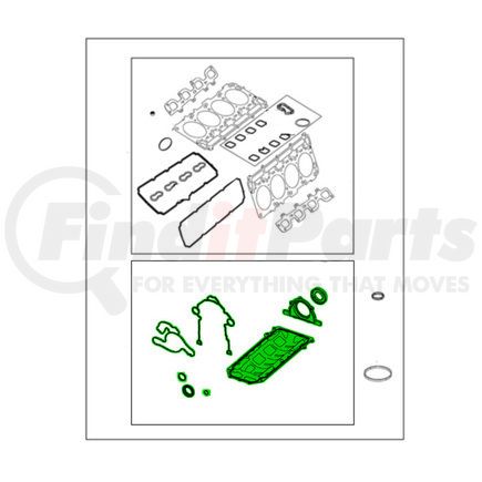 Mopar 68223391AD Engine Gasket Set - Lower, for 2013-2023 Dodge and Jeep