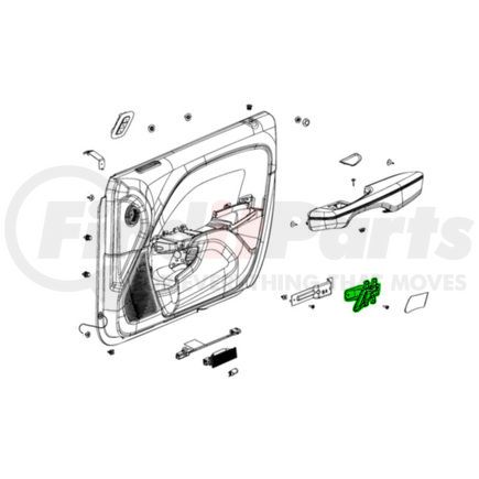 Mopar 68319937AA Interior Door Handle - Left, For 2015-2023 Dodge Challenger