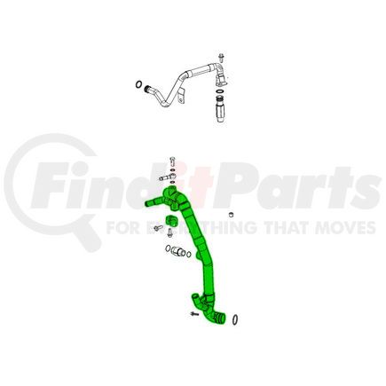 Mopar 68325443AA Engine Coolant Water Outlet Tube - For 2015-2017 Ram