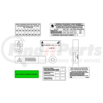 Mopar 68363858AA Emission Label - For 2017 Ram ProMaster City