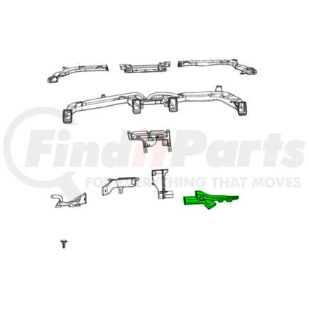 Mopar 68394528AA Floor Console Air Duct - Right, For 2022-2023 Ram