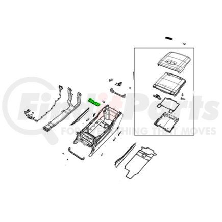 Mopar 68408767AA Floor Console Compartment Divider - Right, For 2019-2023 Ram