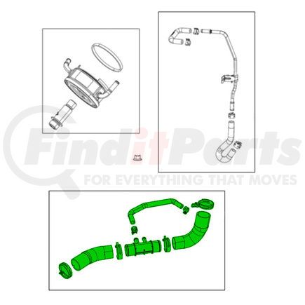 Mopar 68425455AA Radiator Outlet Hose - For 2022-2023 Jeep Wagoneer