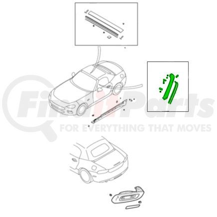 Mopar 68461097AA Body A-Pillar Trim Panel - Right, For 2017-2019 Fiat 124 Spider