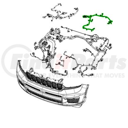 Mopar 68464905AC Jumper Wiring Harness - Front, Left