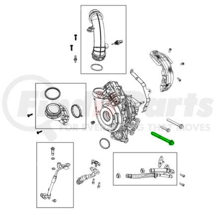 Mopar 68486943AA Accessory Drive Belt Idler Pulley Bolt - Hex