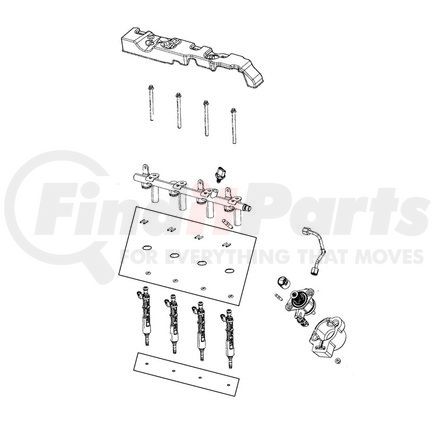 Mopar 68505419AA High Pressure Oil Rail O-Ring Kit