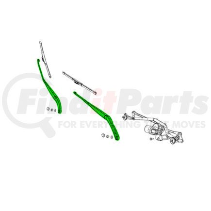 Mopar 68564920AA Windshield Wiper Arm - Front, Right, For 2023 Ram