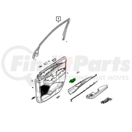 Mopar 6PV261X7AA Interior Door Handle - Right