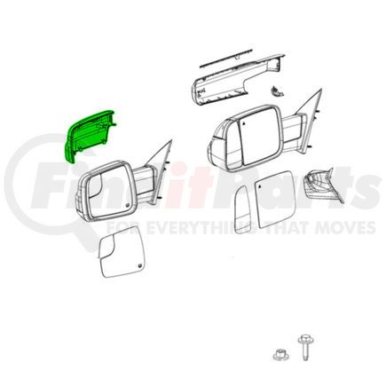Mopar 6RP44KARAA Door Mirror Cap - Right, For 2019-2022 Ram 1500