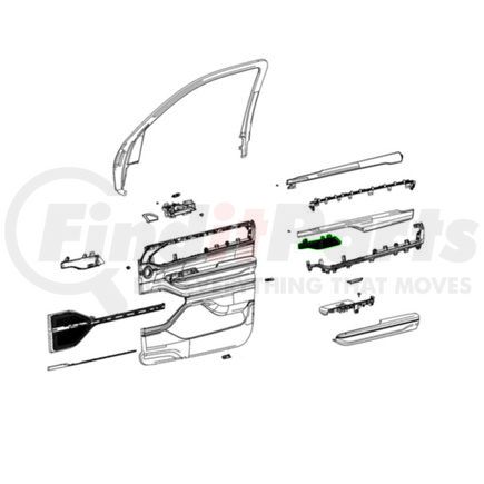 Mopar 6WC55DX8AB Interior Door Handle Bezel - Front, Left, For 2022-2023 Jeep Wagoneer