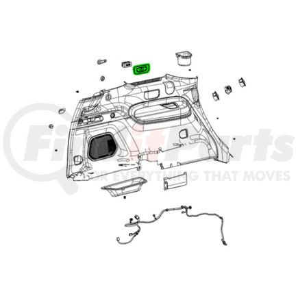 Mopar 6XX34TX7AC Interior Quarter Panel Trim Panel Media Port Bezel - For 2021-2023 Jeep Grand Cherokee L