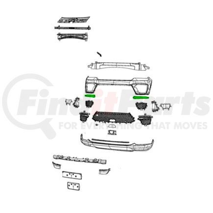 Mopar 6YX54DX8AA Fog Light Trim - Right, For 2022-2023 Jeep Grand Cherokee