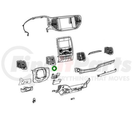 Mopar 7CS91WA9AA Instrument Panel Bezel - For 2021-2022 Dodge Durango