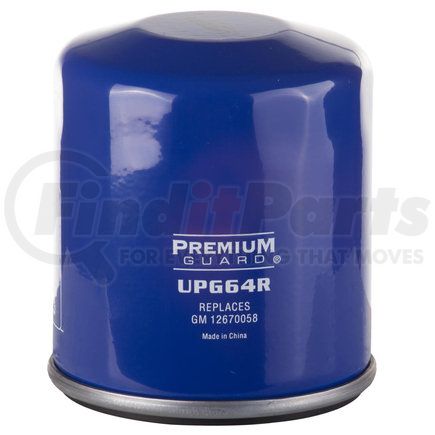 Premium Guard UPG64R Engine Oil Filter - Spin-On, Enhanced Cellulose, 3.43" Height, 470 PS Burst Pressure