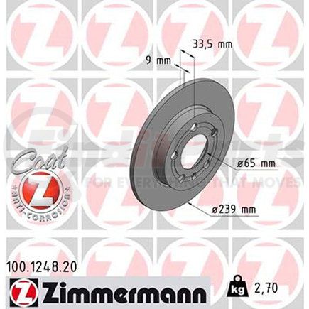 Zimmermann 100.1248.20 Disc Brake Rotor