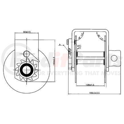 Doleco USA 28100019 Web Winch-Bottom Mount-Std. Storage 4" Spool