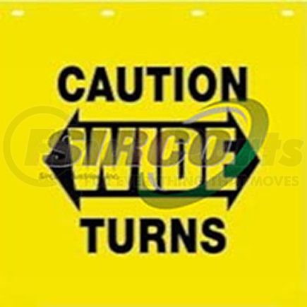 Sirco MF2430PCWT Mud Flap - 24" x 30" x .150" Yellow Poly Mud Flap W/Black Lettering (Caution Wide Turns)