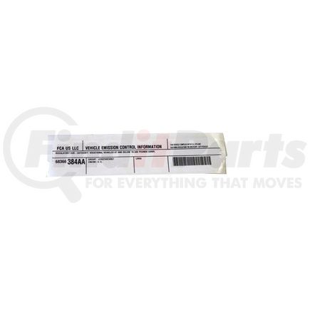Mopar 68366384AA LABEL