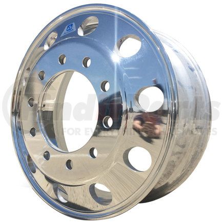 Alcoa ULT391 Aluminum Wheel - 22.5" x 8.25" Wheel Size, Hub Pilot, Mirror Polish Outside Only
