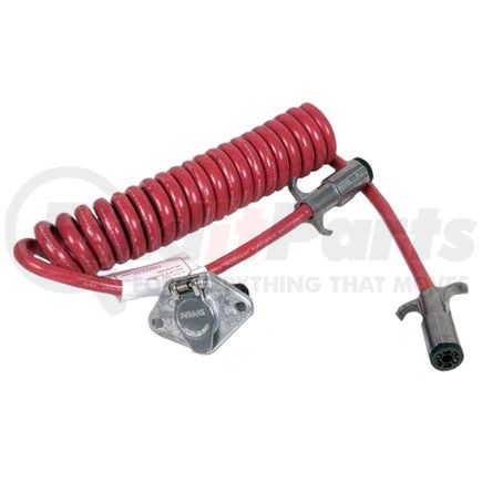 Demco 9523054 Trailer Wiring Adapter Connector - Coil, 7-way to 6-way, 86 in., Red