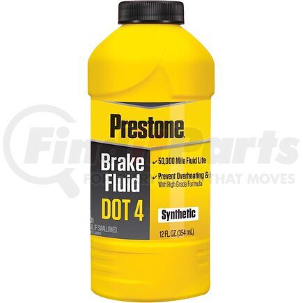 Prestone Products AS800Y-12 Brake Fluid - DOT 4, Synthetic, Heavy Duty, 12 Oz.