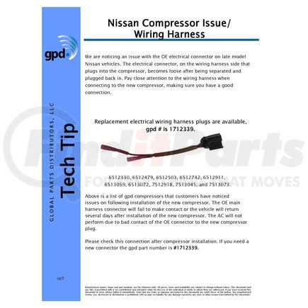 A/C Compressor Wiring Harness