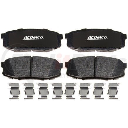 ACDelco 17D1304SDH Disc Brake Pad Set - Rear, Ceramic, Bonded, with Mounting Hardware
