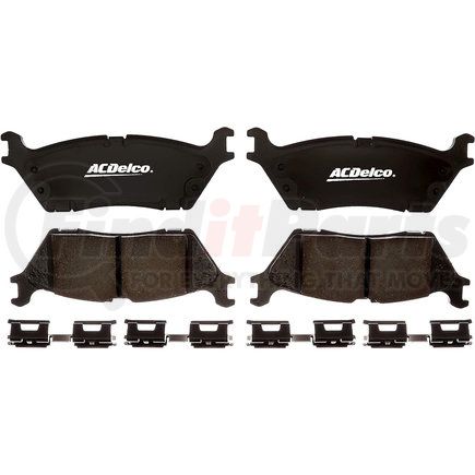 ACDelco 17D1790SDH Disc Brake Pad Set - Rear, Ceramic, Bonded, with Mounting Hardware
