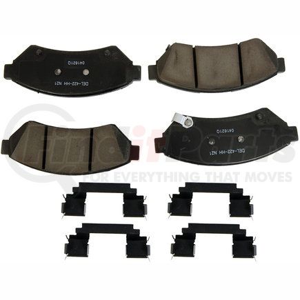ACDelco 17D1075CHF2 Disc Brake Pad Set - Front, Ceramic, Bonded, with Mounting Hardware
