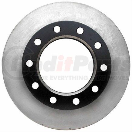ACDelco 18A717 Disc Brake Rotor - 10 Lug Holes, Cast Iron, Plain, Turned Ground, Vented, Rear