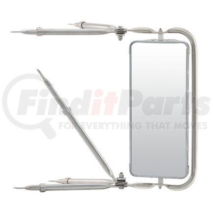 Retrac Mirror 603862 Side View Mirror, Universal, Stainless Steel, without Turn Signal. Retractable, Polished