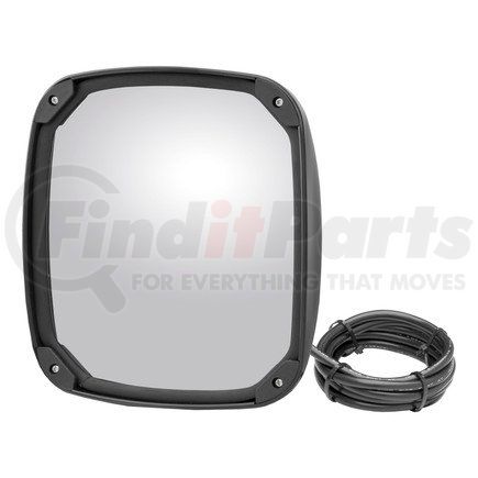 Retrac Mirror 610876 Side View Mirror Head, 8" x 8 1/2", Black, Plastic, Convex, Clamp Mounted, Heated