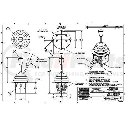 APSCO VM-10-R Air Control Valve - VM Series, Quad Control, 4.93" Mounting Plate