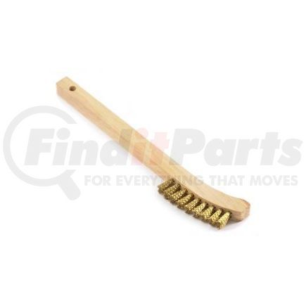 Forney Industries Inc. 70491 Wire Scratch Brush, Brass with Curved Back Wood Handle, 8-5/8" x .006"