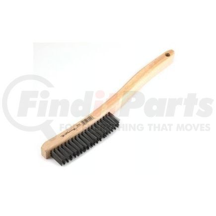 Forney Industries Inc. 70504 Wire Scratch Brush with Curved Wood Handle, 13-3/4" x .014"