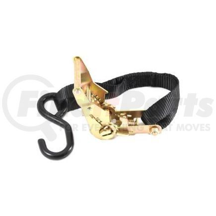Forney Industries Inc. 70465 Ratchet Tie Down Strap, 1" x 16' Heavy Duty, Coated "S" Hooks, 2,400 Lbs. Polyester Webbing